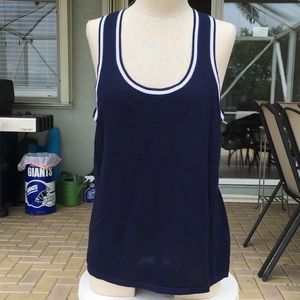 Blue and White Knit Shell Tank  Easy Wear